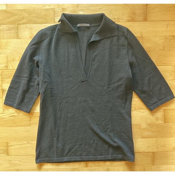 narcisco rodriguez Wool Blend V Neck Collared Polo Sweater US 8 - Picture 1 of 5